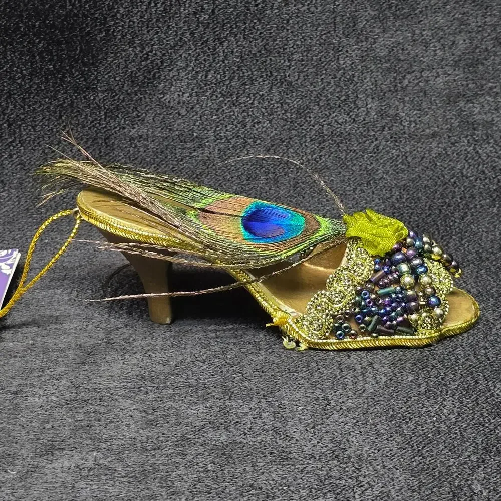 Target Home Holiday Couture Peacock Feather High Beaded Heel Christmas Ornament